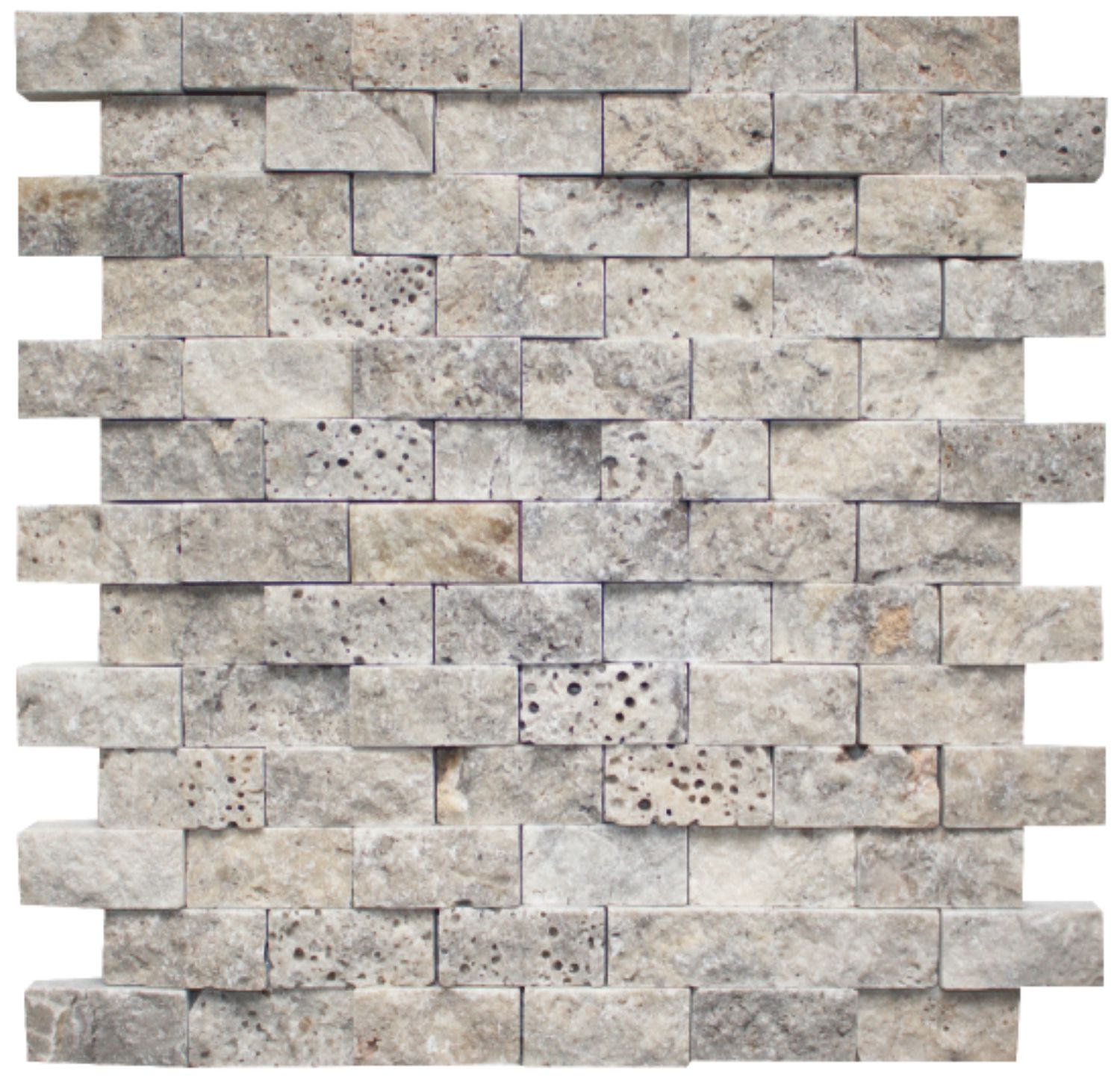 1x2 Brick Splitface Silver
