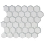 Sanibel 3" Honeycomb Thassos & Blue Celeste Honed - Image 2